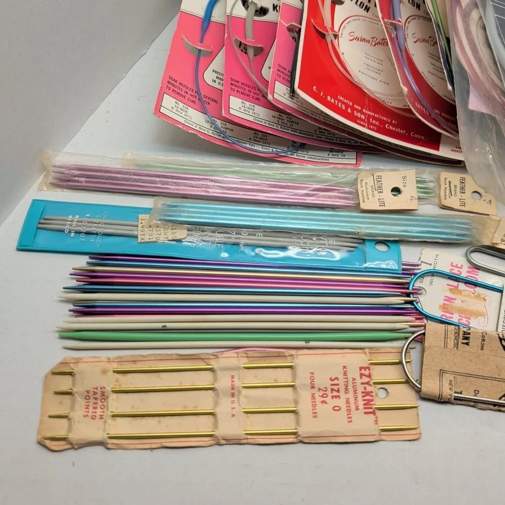 Large Lot Vintage Knitting Needle Sets Variety Sizes Double Point Circular